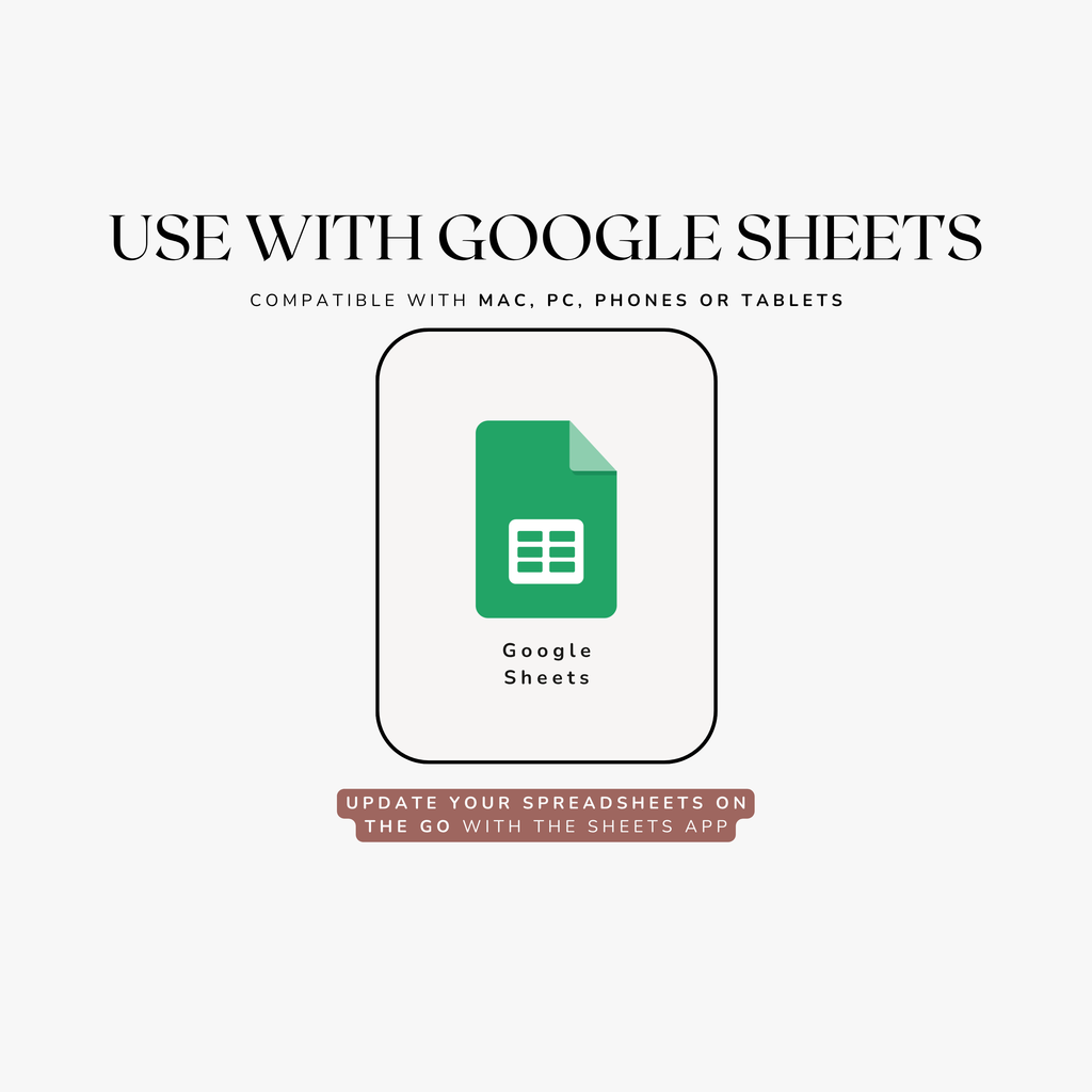 Google Sheets icon with text about compatibility and app usage on a white background